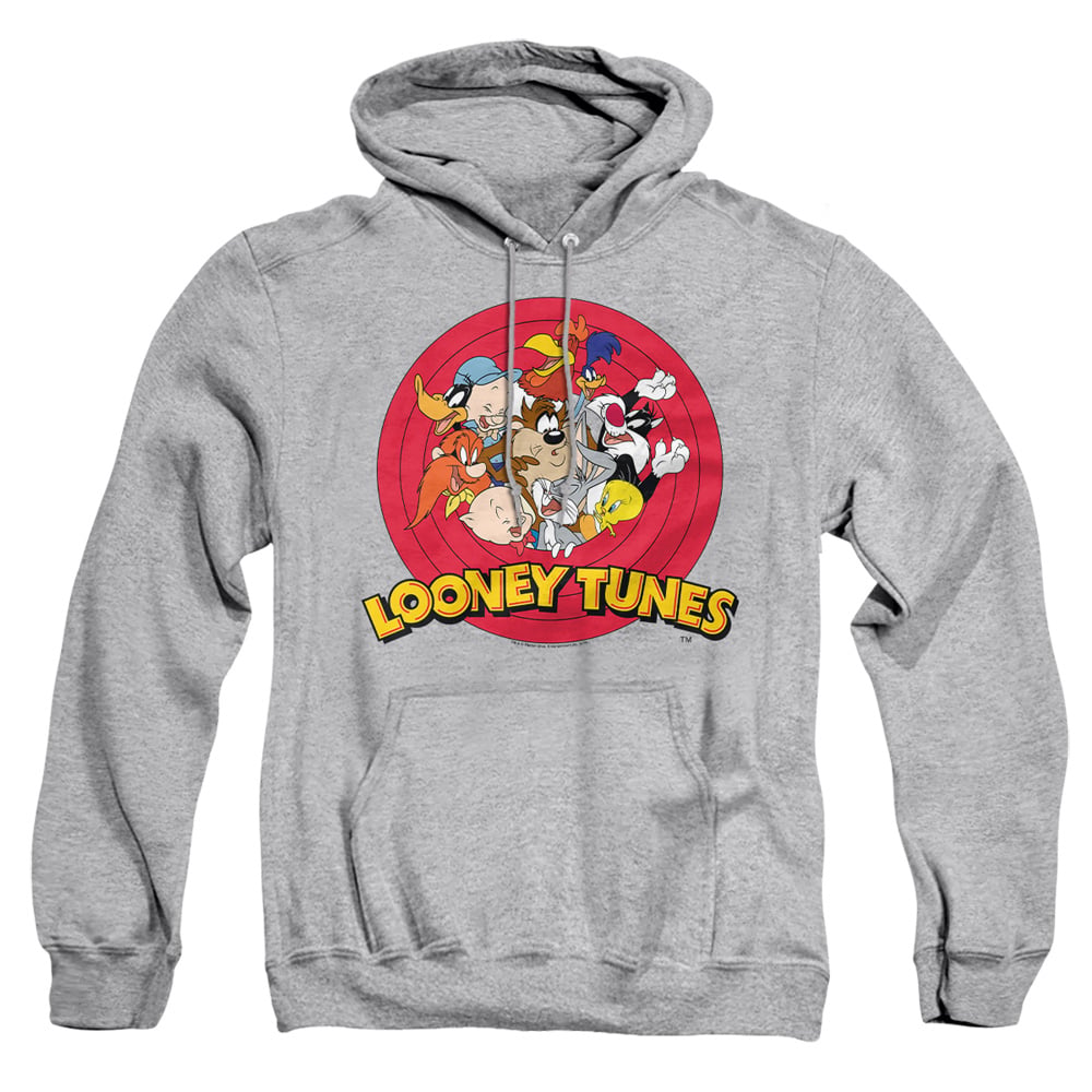 LT245-AFTH-3 Looney Tunes Group Adult Pullover Hoodie, Athletic Heather - Large
