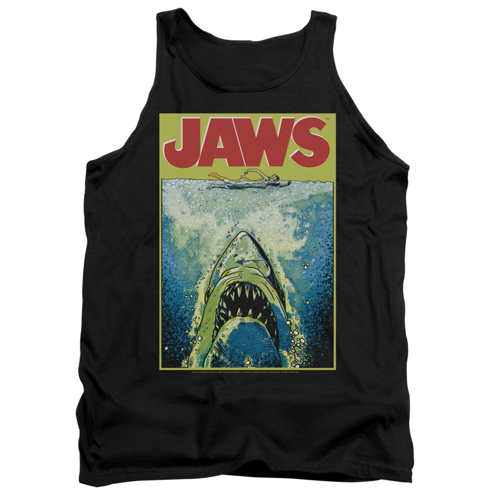 UNI727-TK-2 Jaws Bright Adult Tank Top, Black - Medium