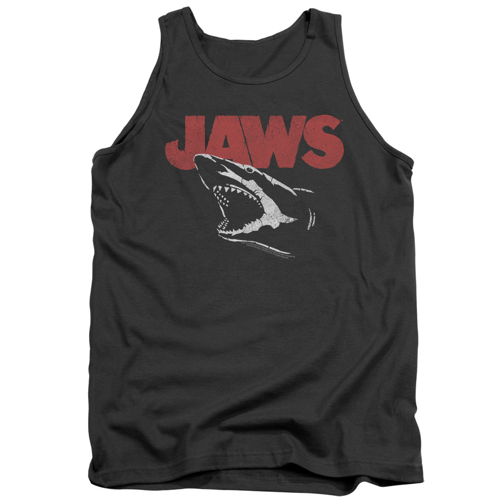 UNI723-TK-2 Jaws Cracked Jaw Adult Tank Top, Charcoal - Medium