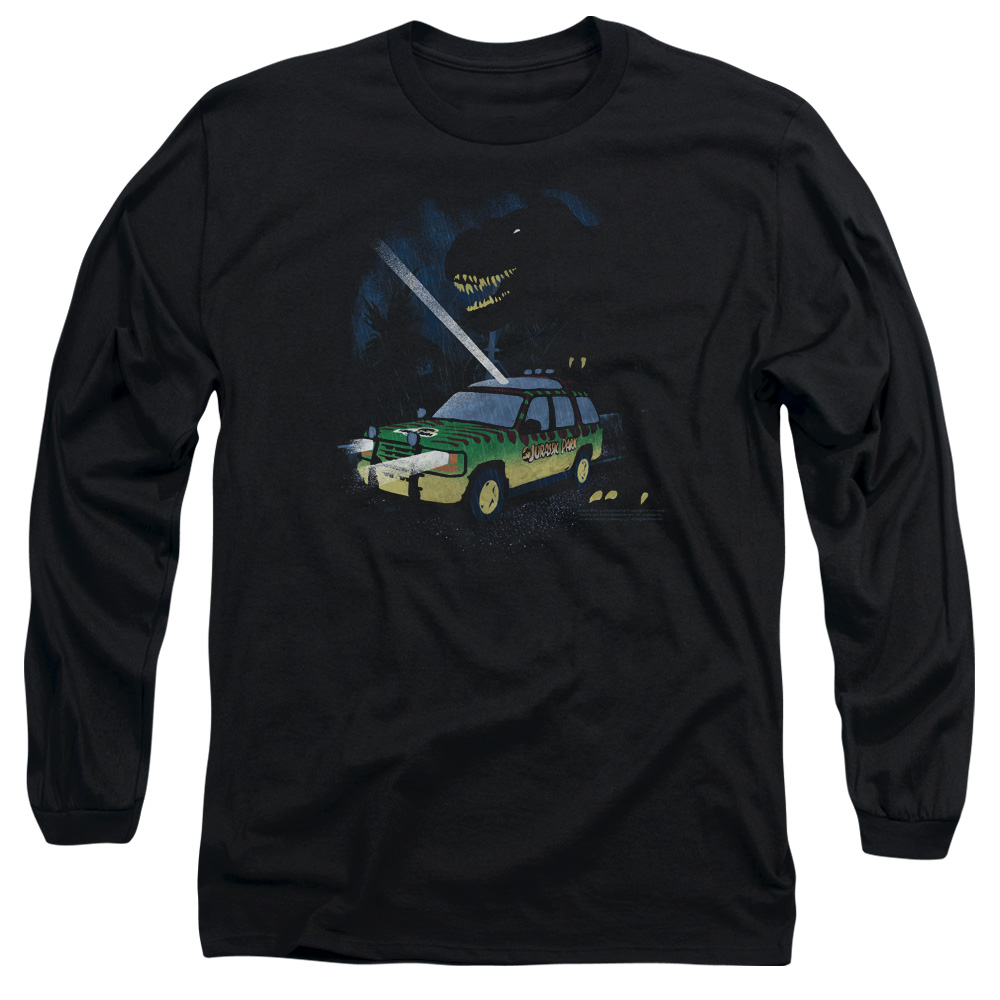 UNI915-AL-1 Jurassic Park Turn It Off Adult Long Sleeve T-Shirt, Black - Small