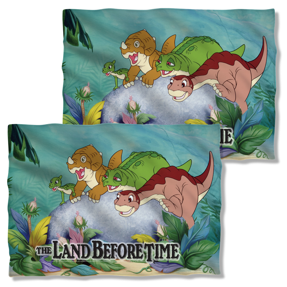 UNI956FB-PLO1-0 20 x 28 in. Land Before Time Littlefoot & Friends Front Back Print Pillow Case, White