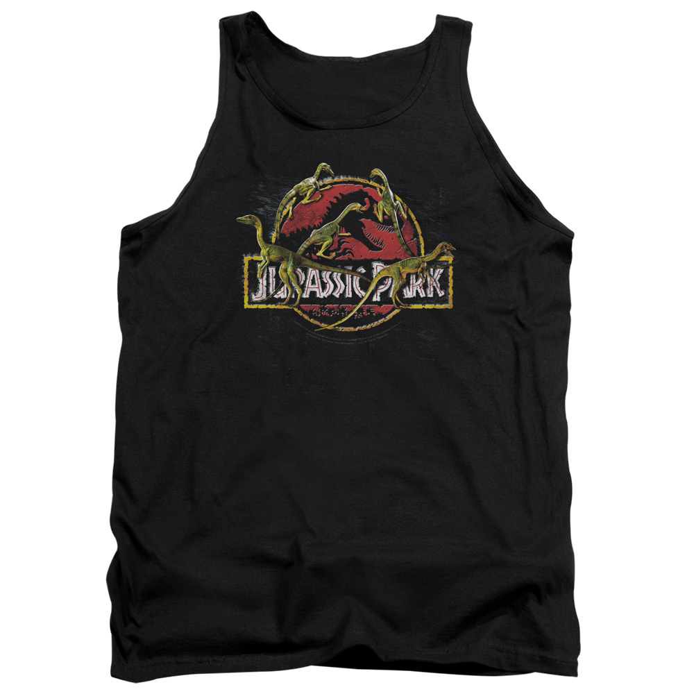 UNI337-TK-2 Jurassic Park Something Has Survived Adult Tank Top, Black - Medium