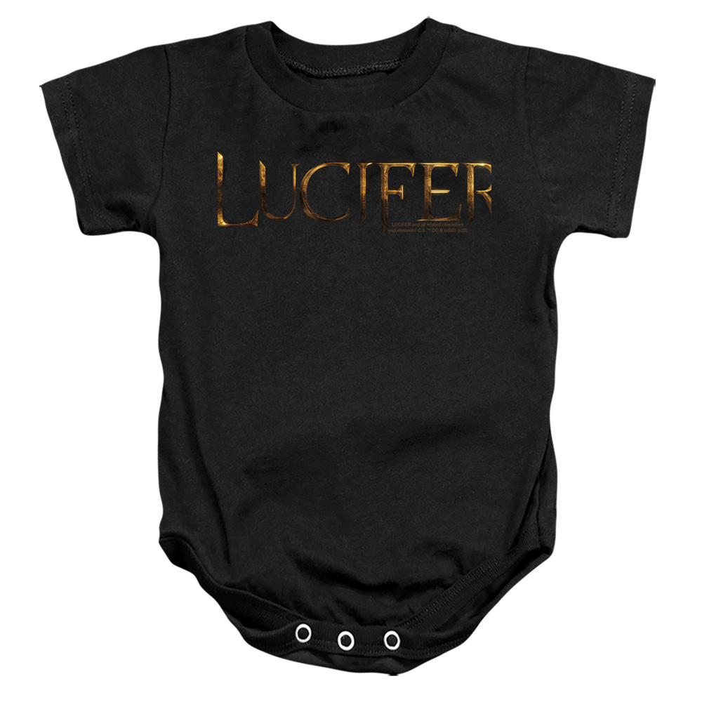 WBT1292-SS-2 Lucifer Logo Infant Snapsuit, Black - Medium - 12 Month