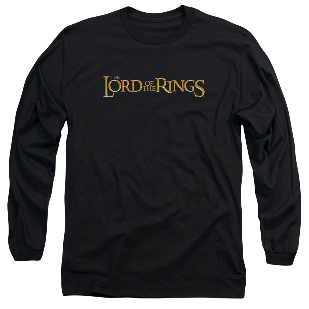 LOR1015-AL-6 Lord of The Rings LOTR Logo Adult Long Sleeve T-Shirt, Black - 3X