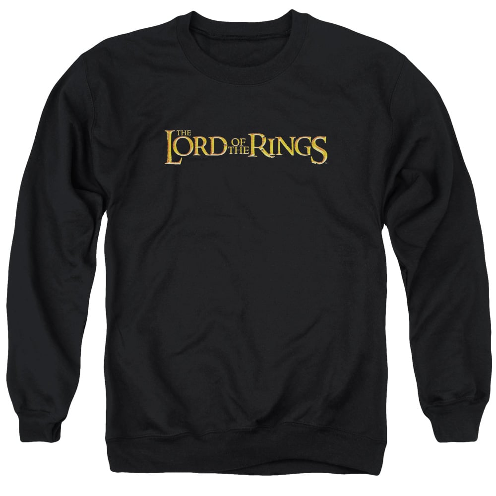 LOR1015-AS-5 Lord of The Rings LOTR Logo Adult Crewneck Sweatshirt, Black - 2X