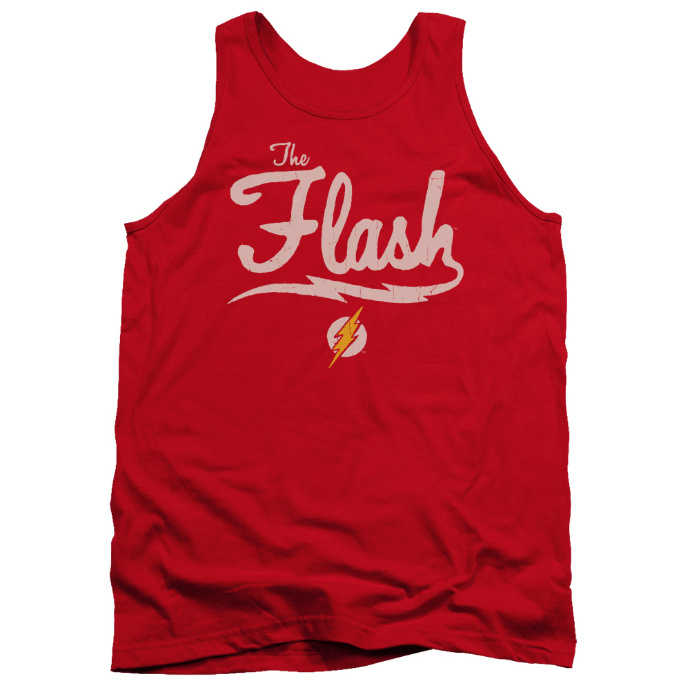 JLA657-TK-4 JLA Old School Flash Adult Tank Top, Red - Extra Large