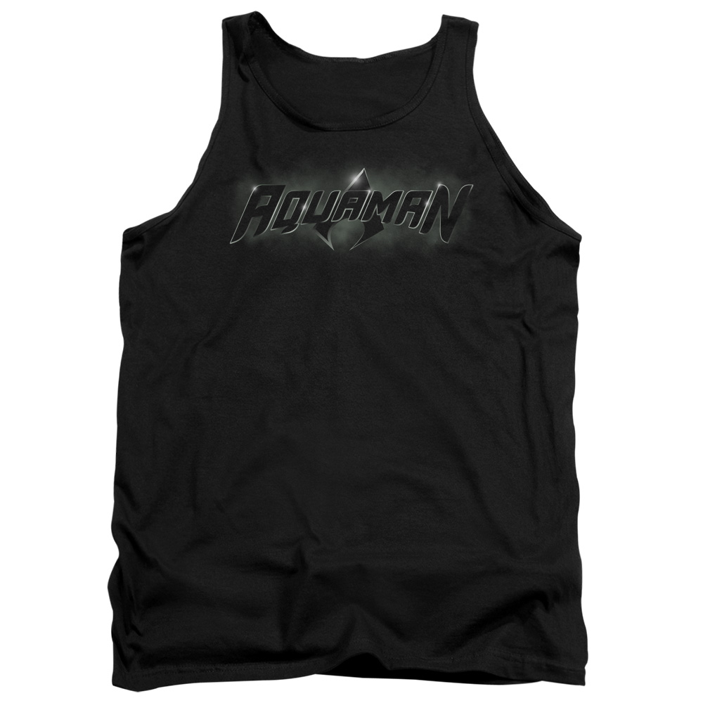 JLA678-TK-2 JLA Aquaman Title Adult Tank Top, Black - Medium