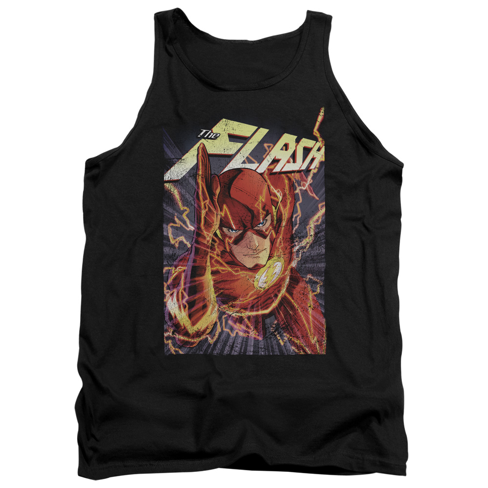 JLA680-TK-4 JLA Flash One Adult Tank Top, Black - Extra Large