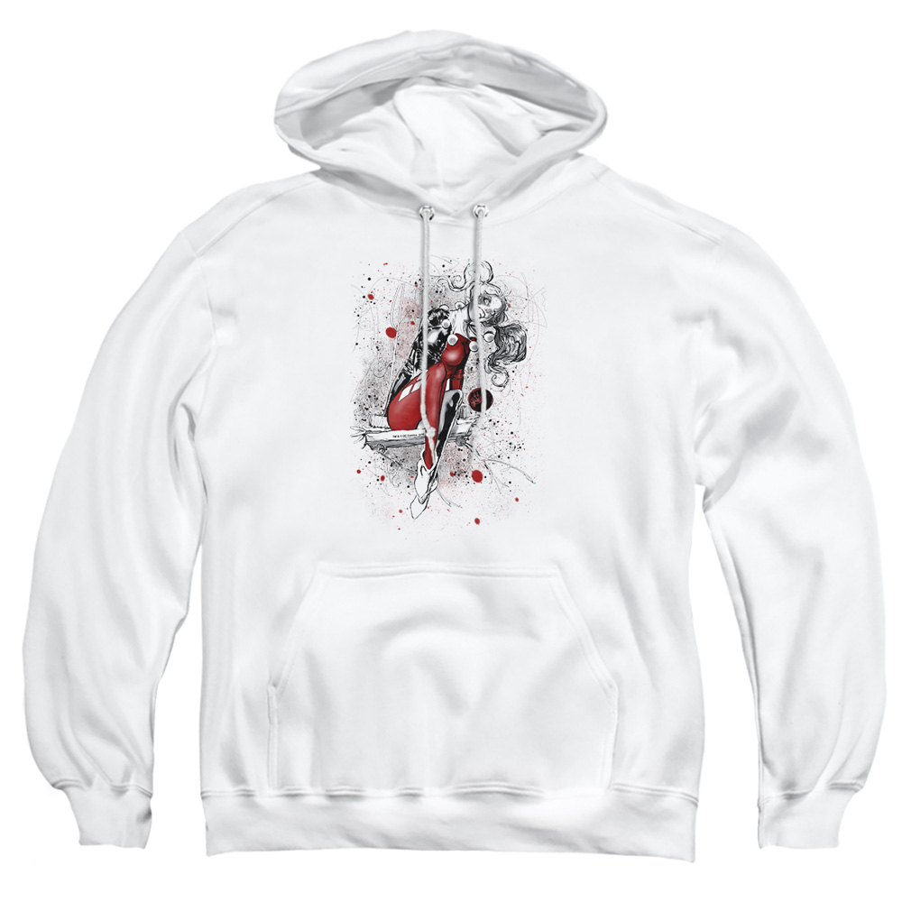 JLA689-AFTH-1 JLA Harley Sketch Adult Pullover Hoodie, White - Small