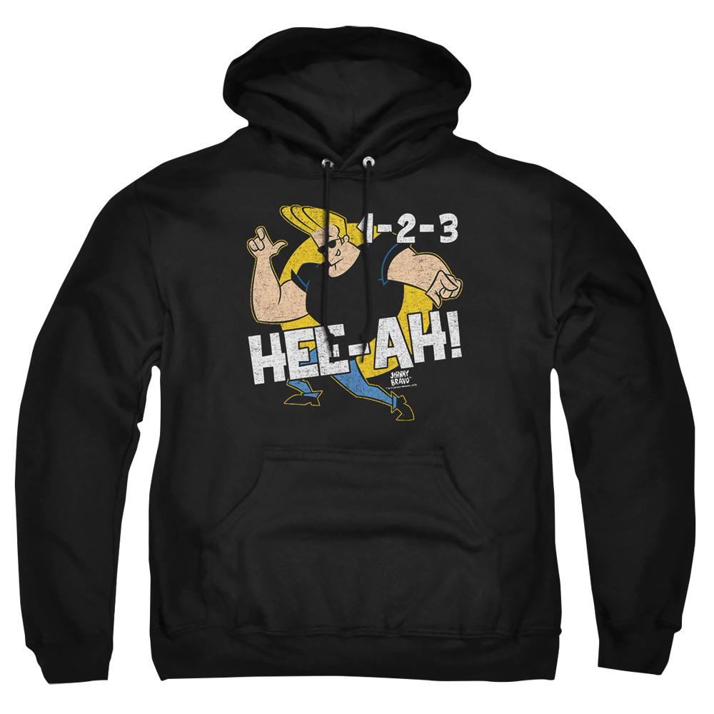 CN497-AFTH-8 Johnny Bravo 123 Adult Pullover Hoodie, Black - 5X