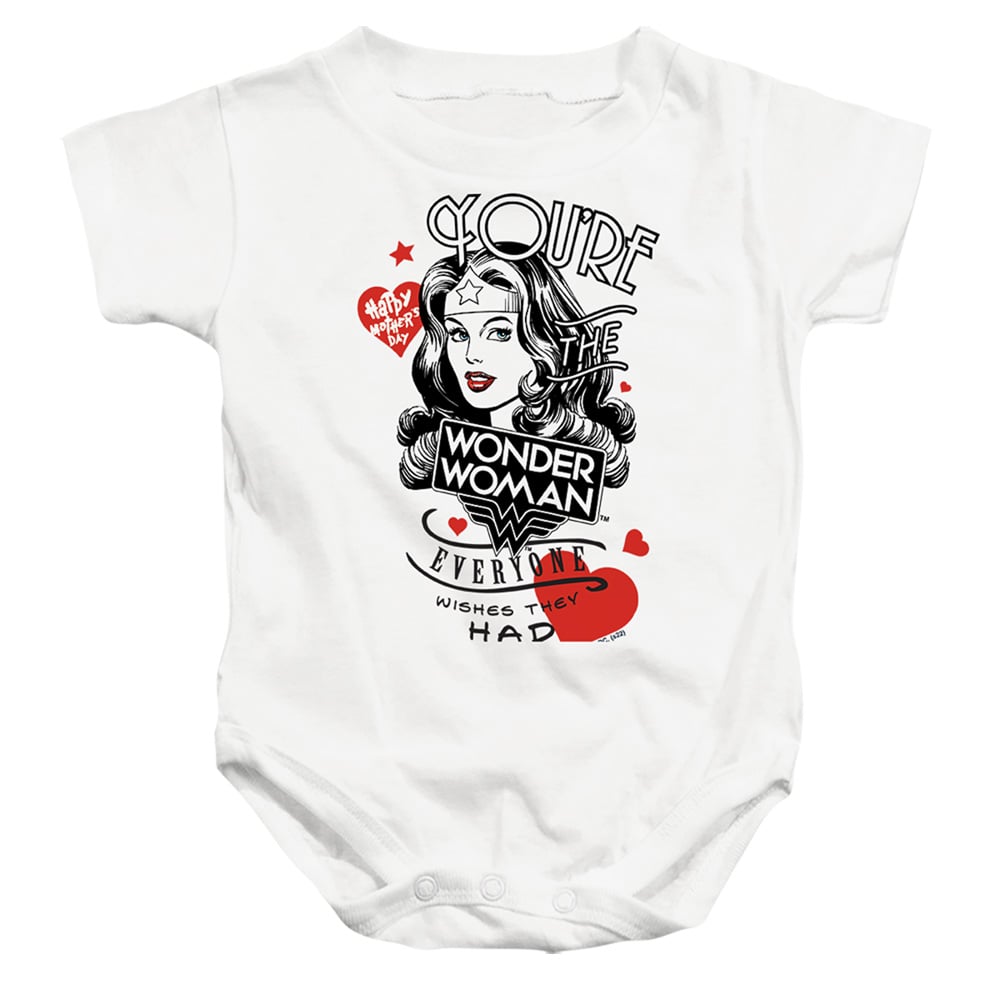 JLA1468-SS-2 Justice League Core Everyone Wishes Infant Snapsuit, White - Medium - 12 Month