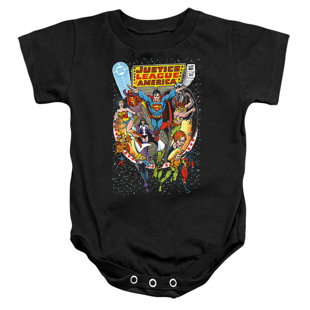 JLA1488-SS-2 Justice League No.217 Infant Snapsuit, Black - Medium - 12 Month