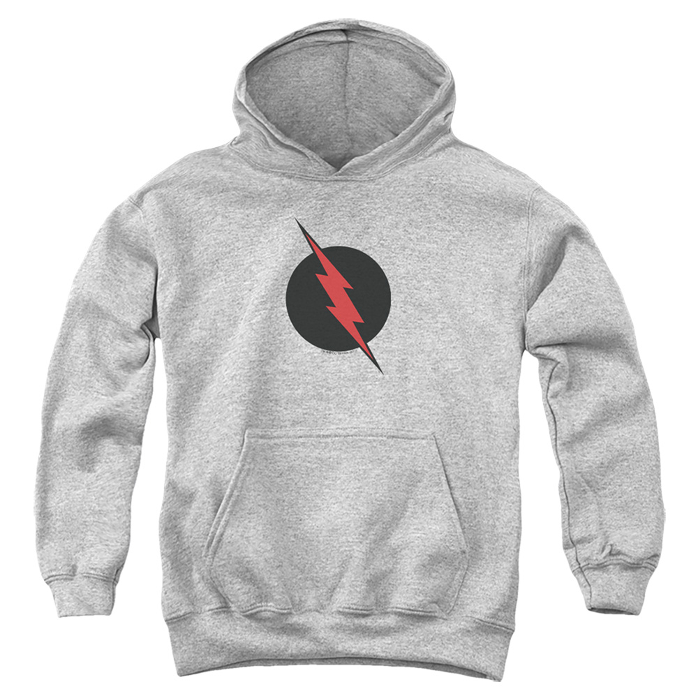 JLA476C-YFTH-4 JLA Reverse Flash Youth Hooded Sweatshirt, Athletic Heather - Extra Large
