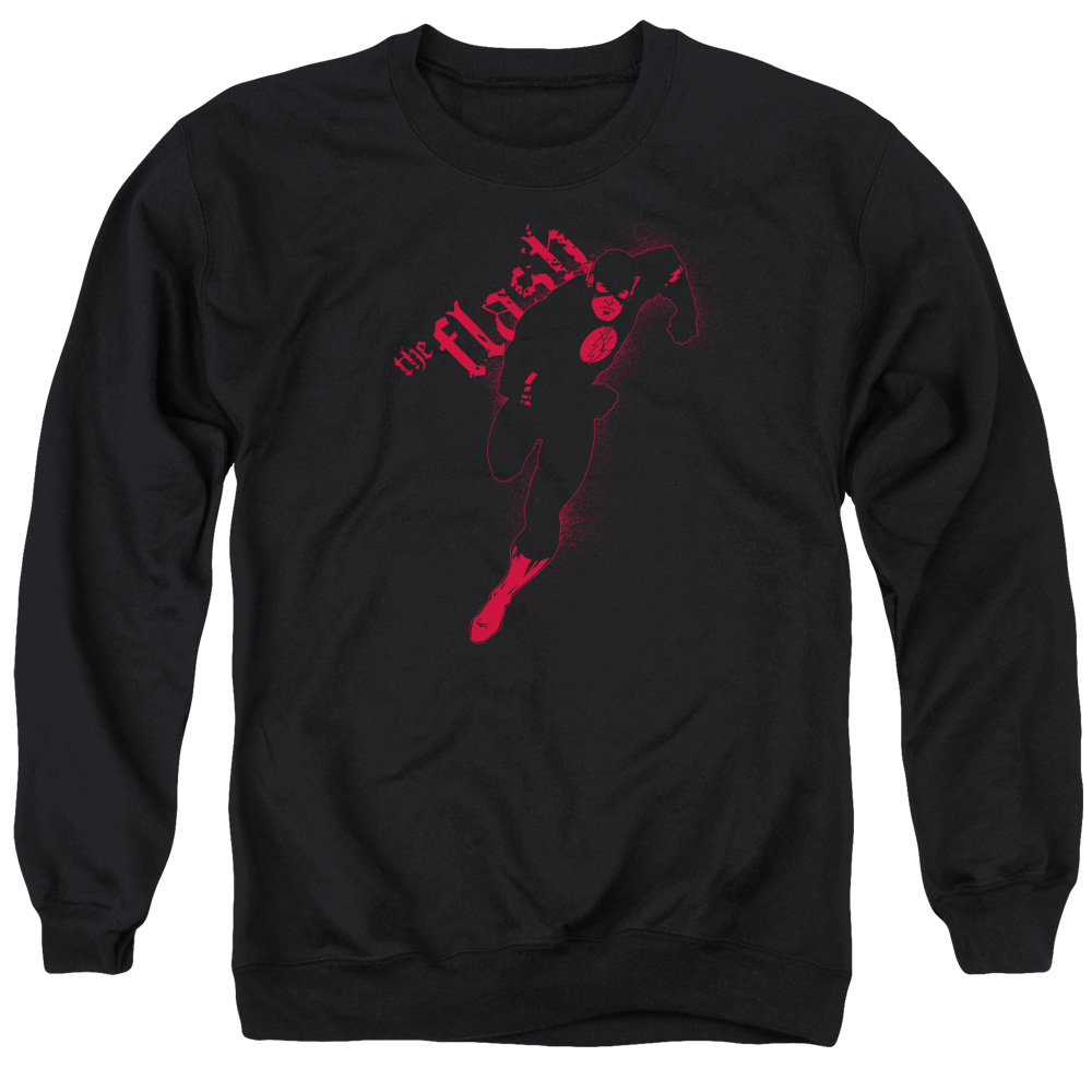 JLA344-AS-2 JLA Flash Darkness Adult Crewneck Sweatshirt, Black - Medium