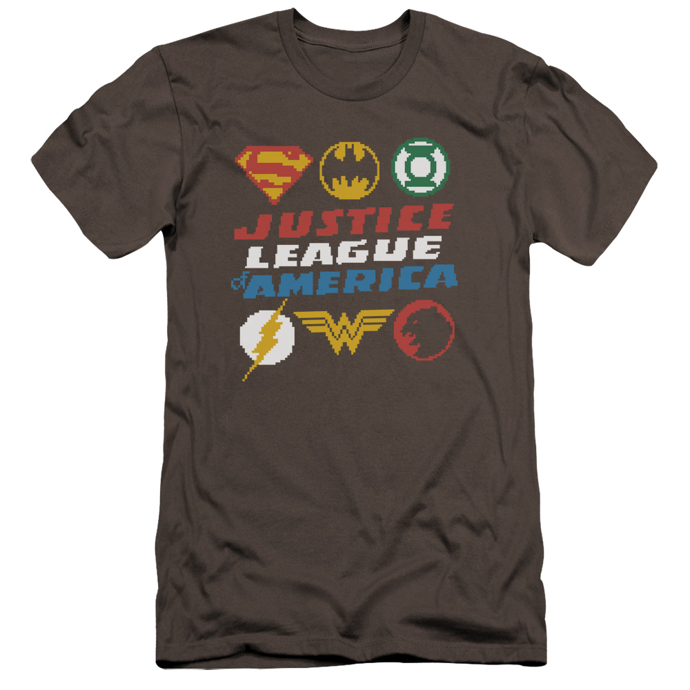JLA435-PSF-4 JLA Pixel Logos Premium Canvas Adult Slim Fit 30-1 Short Sleeve T-Shirt, Charcoal - Extra Large -  Trevco Sportswear