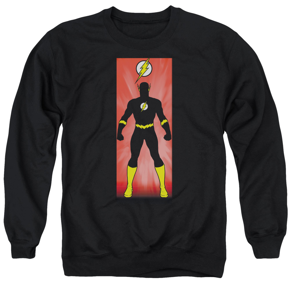 JLA480-AS-2 JLA Flash Block Adult Crewneck Sweatshirt, Black - Medium