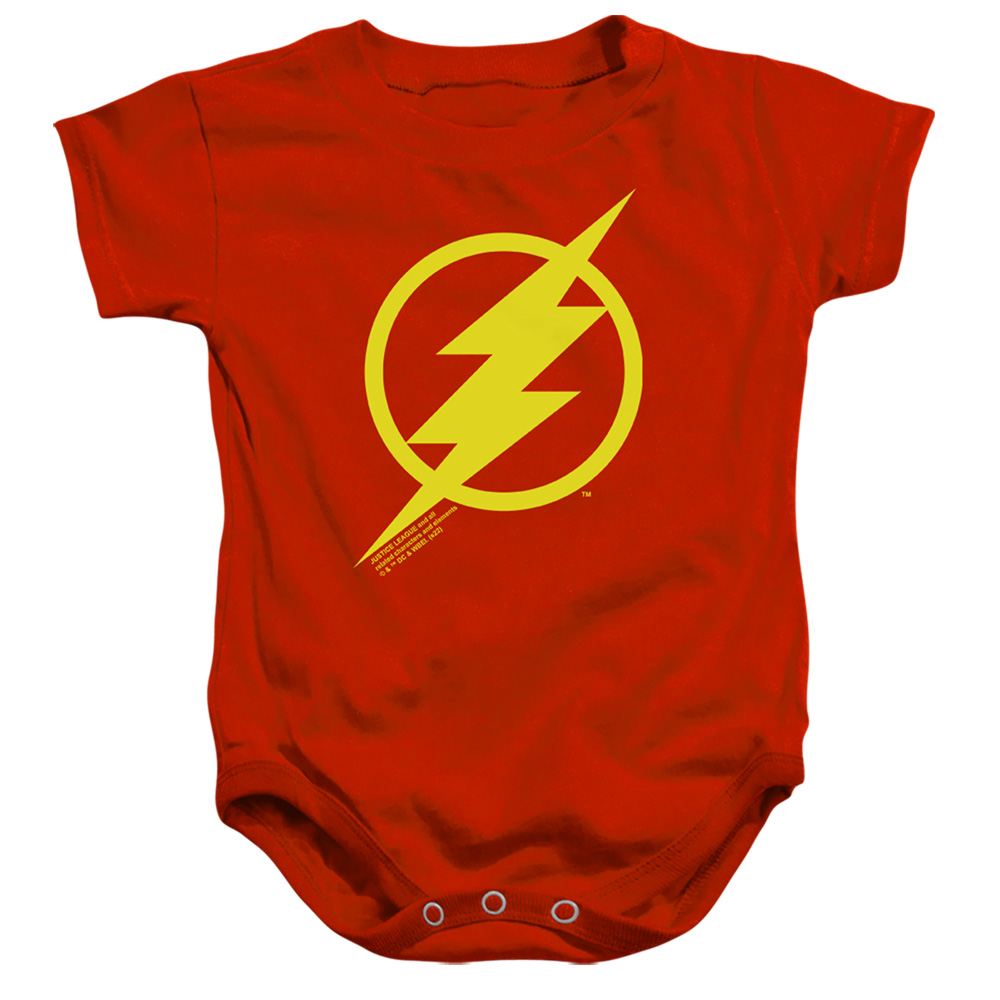 JLM228-SS-1 Justice League Movie Flash Solid Color Infant Snapsuit, Red - Small - 6 Month