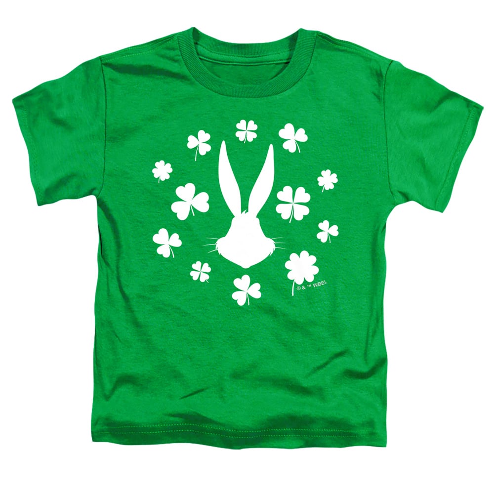 LT10055SPD-TT-2 Looney Tunes Bugs Bunny St. Patricks Clover Silhouette Toddler Short Sleeve T-Shirt, Kelly Green - Medium 3T