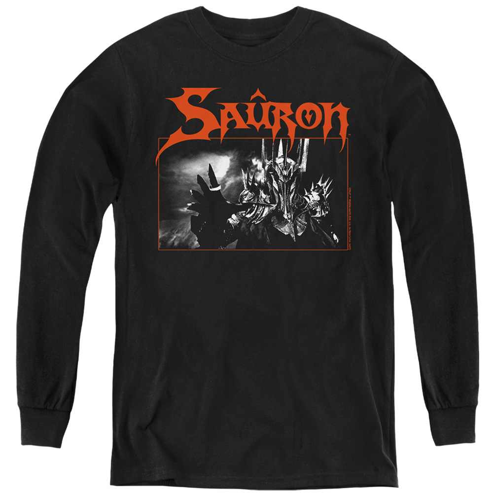 LOR1152-YL-3 Lord of The Rings Sauron Long Sleeve Youth T-Shirt, Black - Large