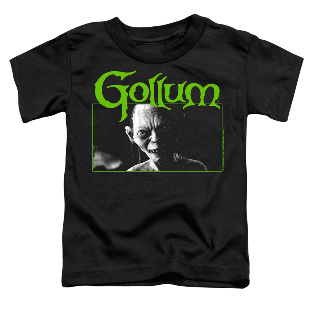 LOR1153-TT-1 Lord of The Rings Gollum Toddler Short Sleeve T-Shirt, Black - Small 2T