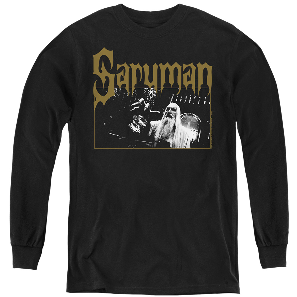 LOR1154-YL-2 Lord of The Rings Saruman Long Sleeve Youth T-Shirt, Black - Medium