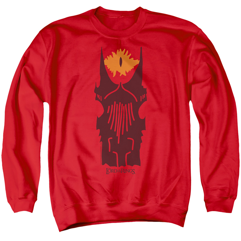LOR1201-AS-3 Lord of The Rings The Evil Eye Adult Crewneck Sweatshirt, Red - Large