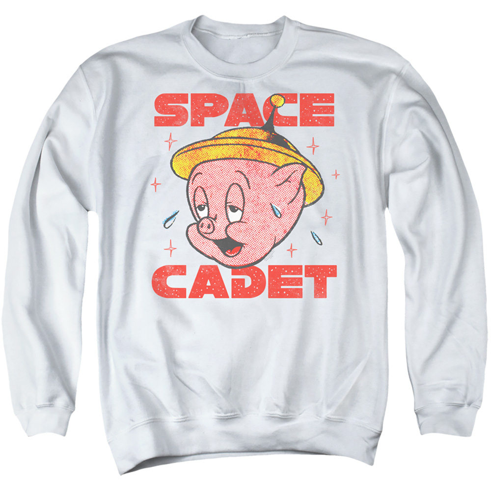 LT248-AS-2 Looney Tunes Space Ghost Adult Crewneck Sweatshirt, White - Medium