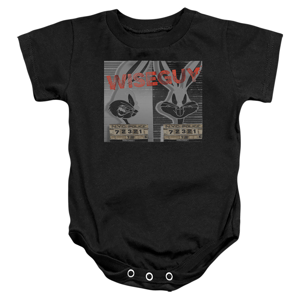 LT313-SS-1 Looney Tunes Bugs Bunny Wiseguy Infant Snapsuit, Black - Small - 6 Month