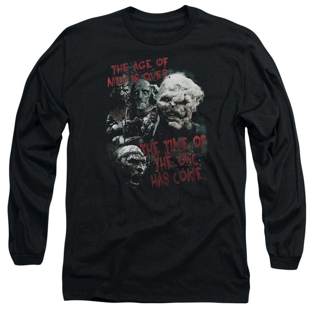 LOR3010-AL-6 Lord of The Rings Time of The Orc Adult Long Sleeve T-Shirt, Black - 3X
