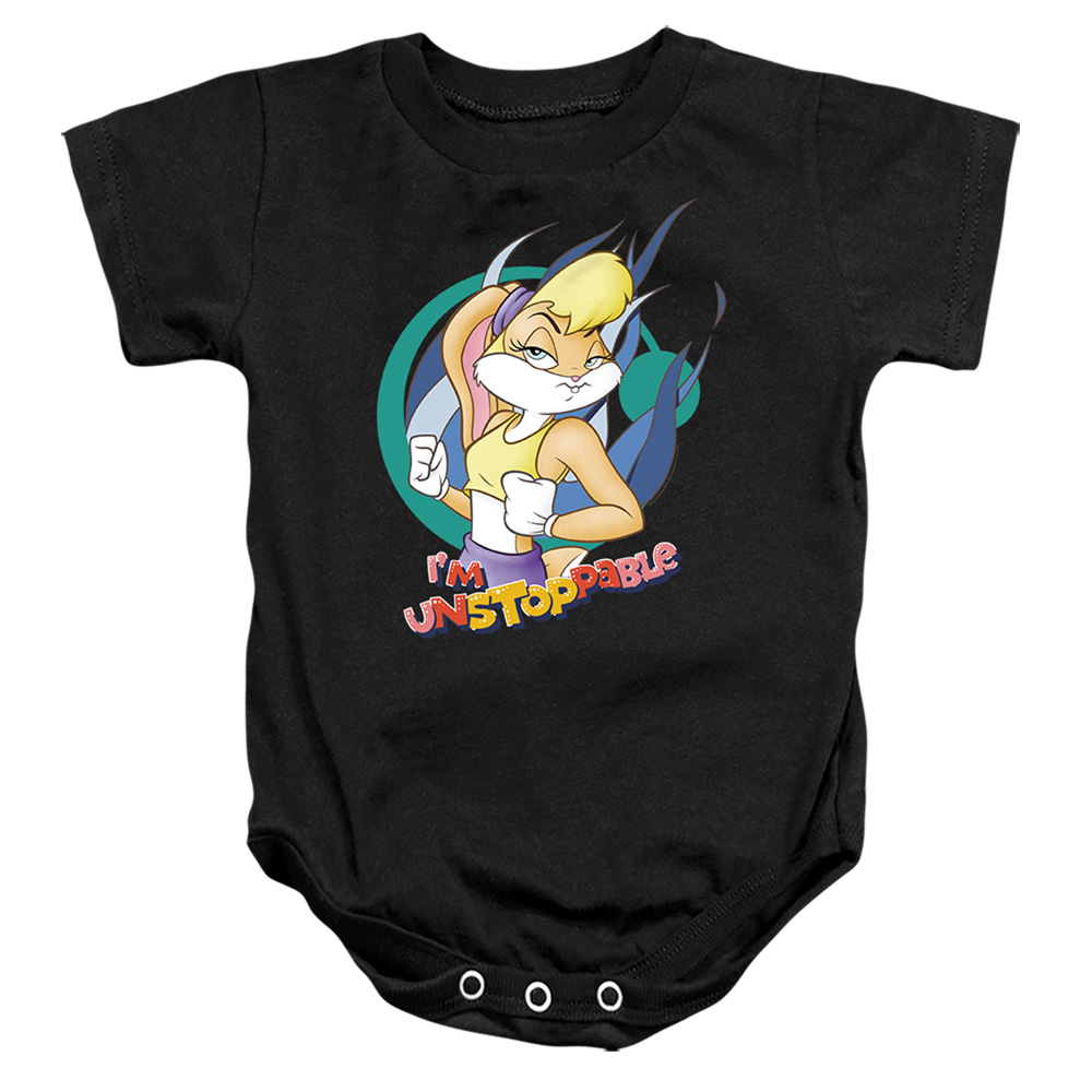 LT336-SS-2 Looney Tunes Lola Bunny Unstoppable Infant Snapsuit, Black - Medium - 12 Month