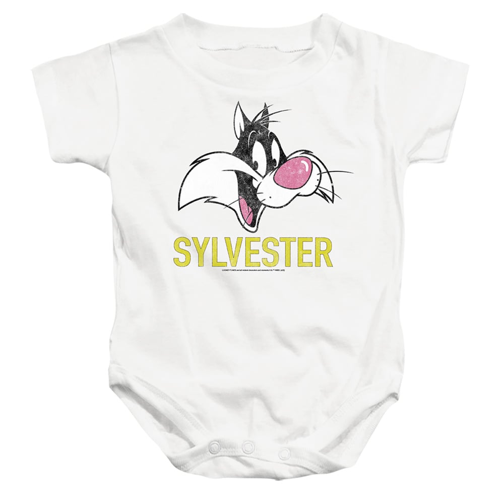 LT686-SS-2 Looney Tunes Sylvester Infant Snapsuit, White - Medium - 12 Month