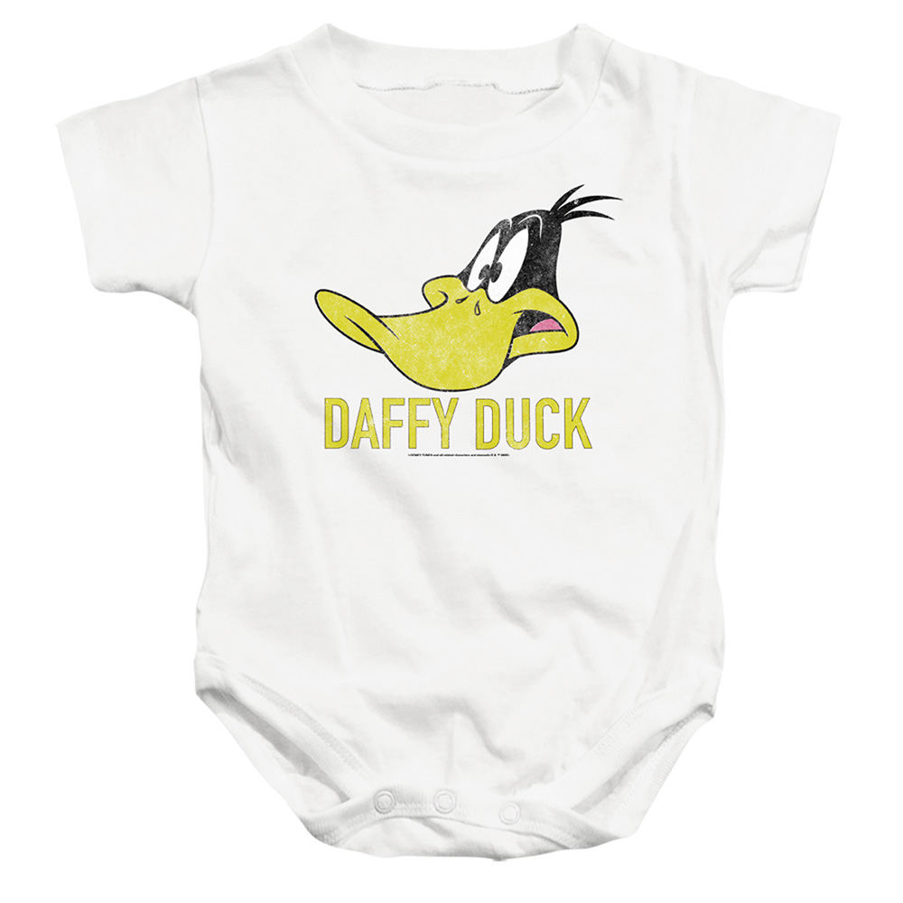 LT680-SS-2 Looney Tunes Daffy Duck Infant Snapsuit, White - Medium - 12 Month