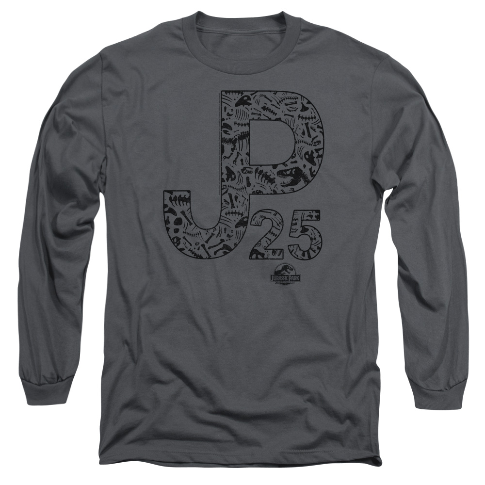 UNI1152B-AL-6 Jurassic Park JP25 Adult Long Sleeve T-Shirt, Charcoal - 3X