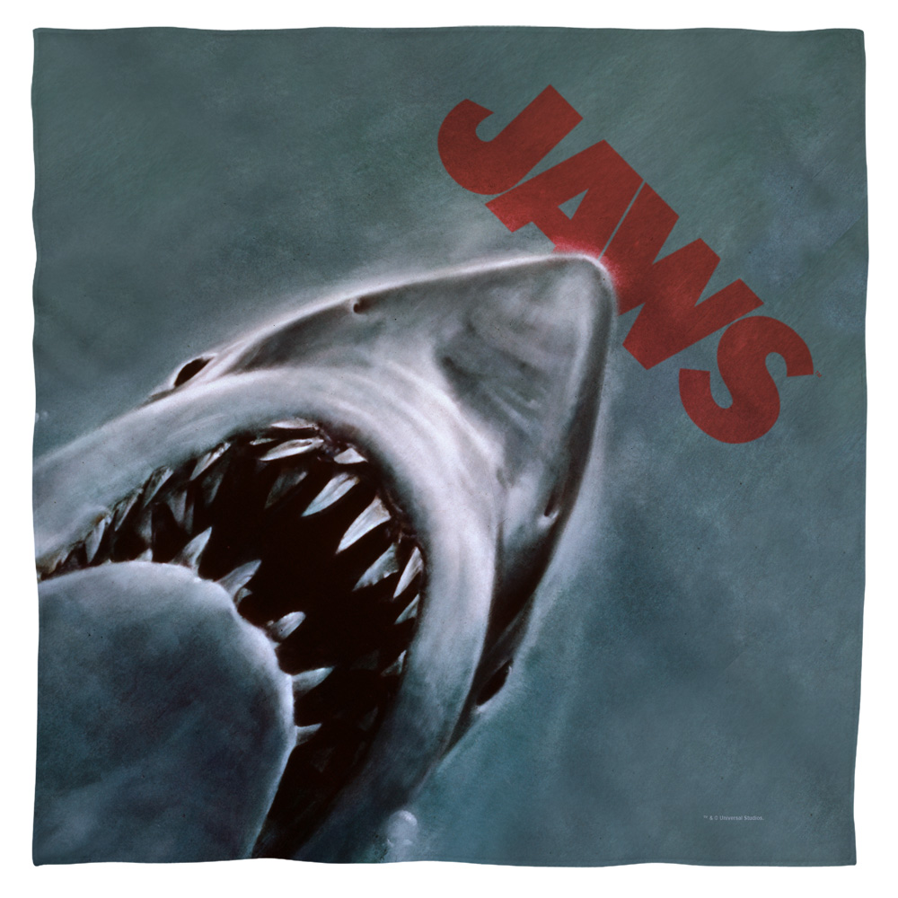 UNI857-BND1-0 22 x 22 in. Jaws Shark Bandana, White