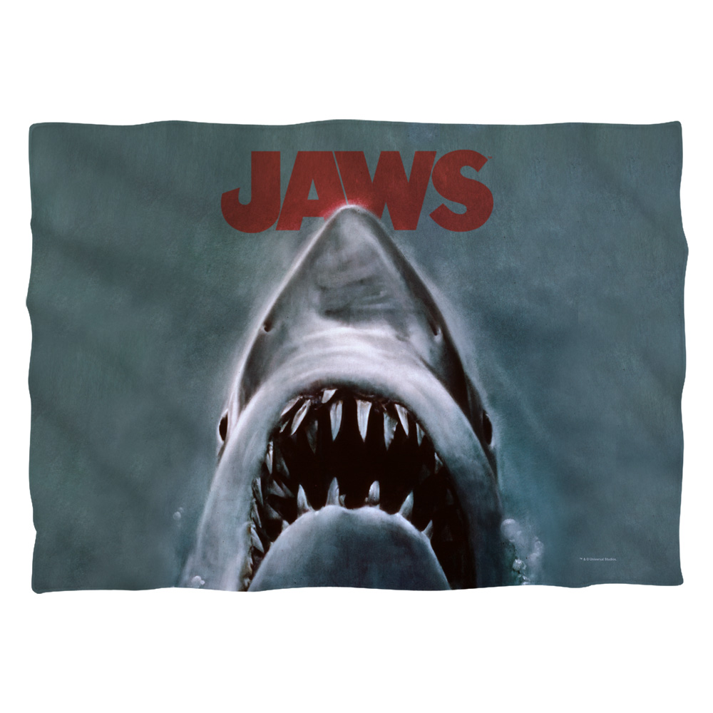 UNI857-PLO1-0 20 x 28 in. Jaws Shark Pillow Case, White