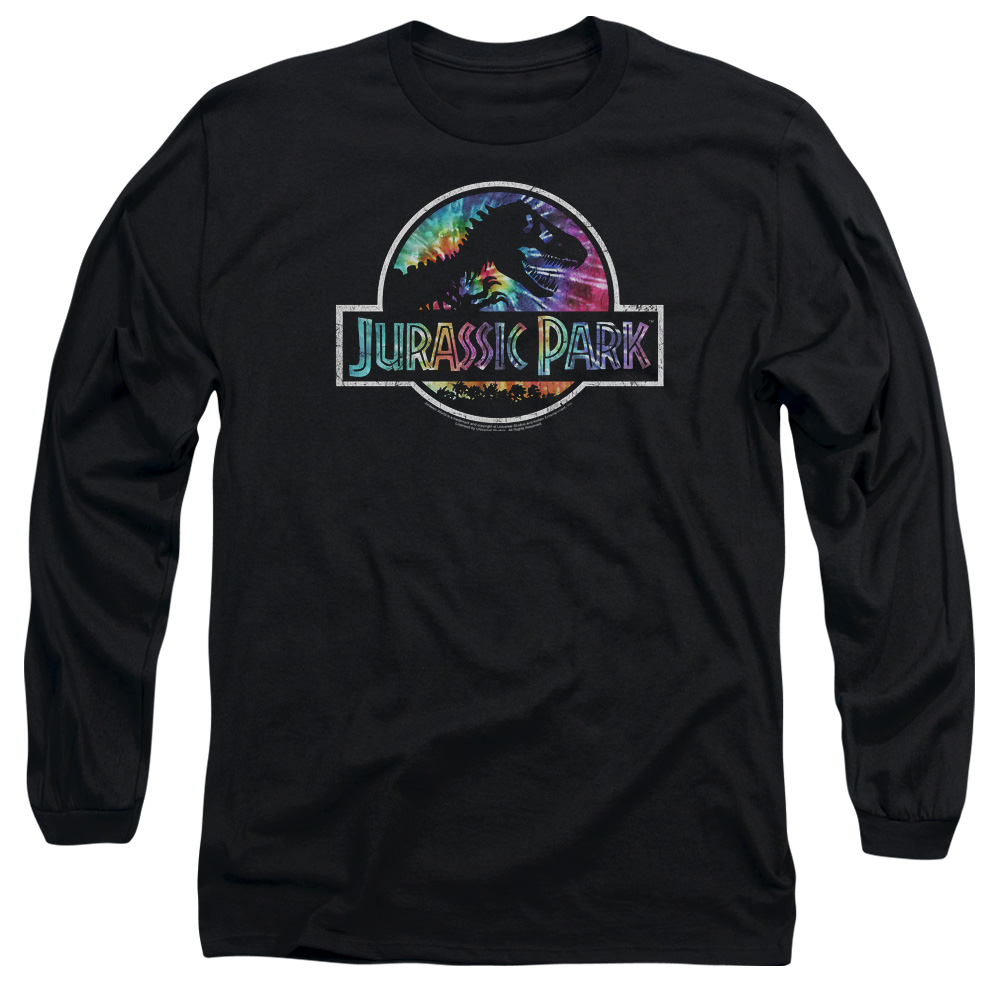 UNI1108-AL-3 Jurassic Park Prehistoric Groove Adult Long Sleeve T-Shirt, Black - Large