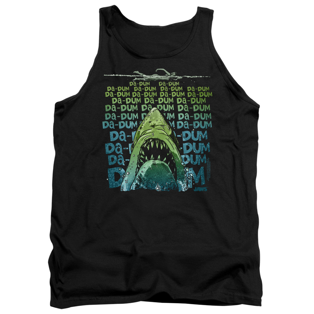 UNI1093B-TK-2 Jaws Da Dum Adult Tank Top, Black - Medium