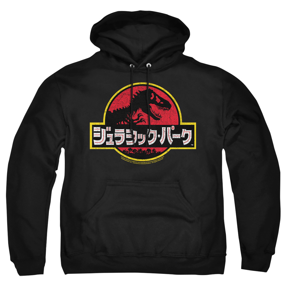 UNI1119-AFTH-2 Jurassic Park Kanji Adult Pullover Hoodie, Black - Medium