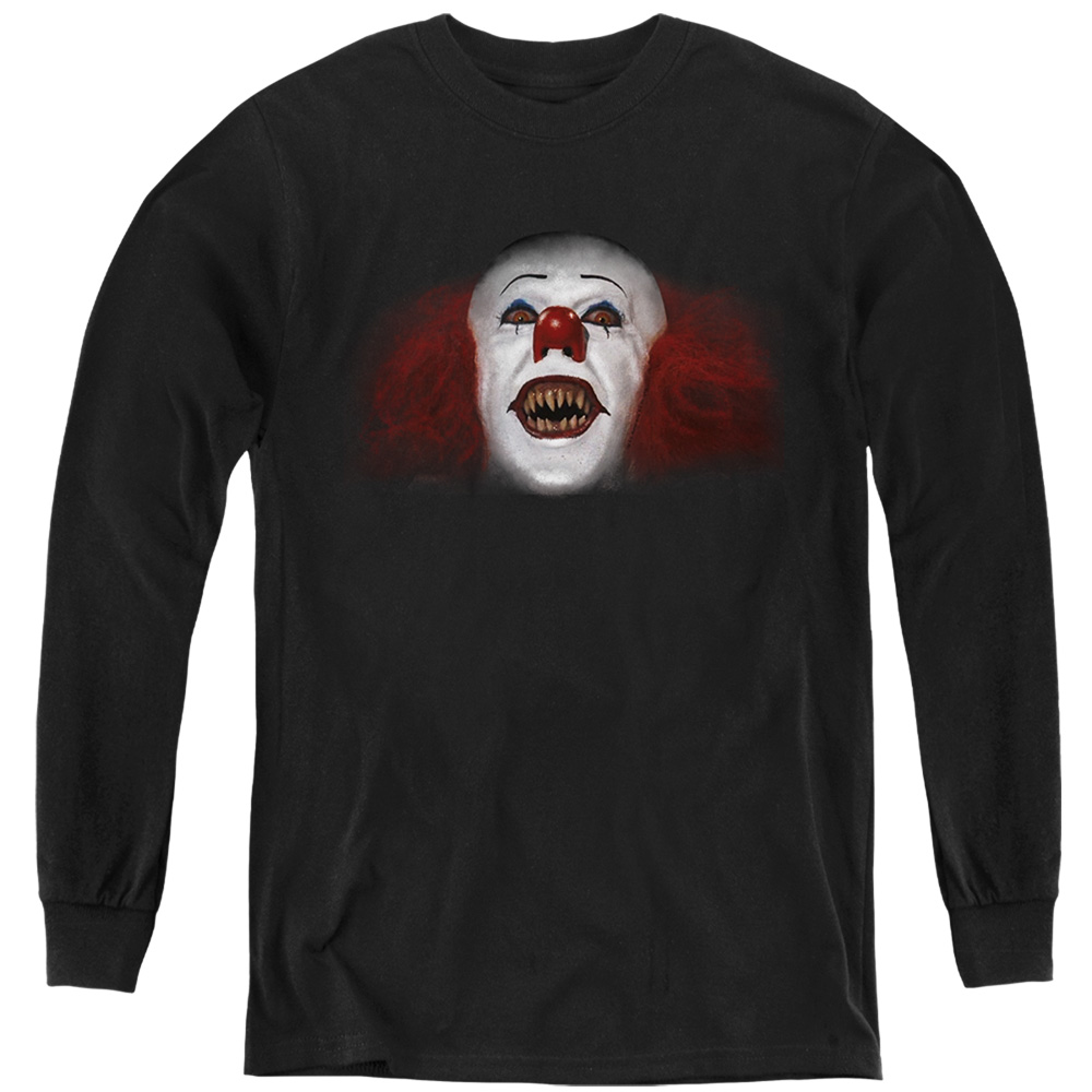 WBM872-YL-4 It 1990 Every Nightmare Youve Ever Long Sleeve Youth T-Shirt, Black - Extra Large