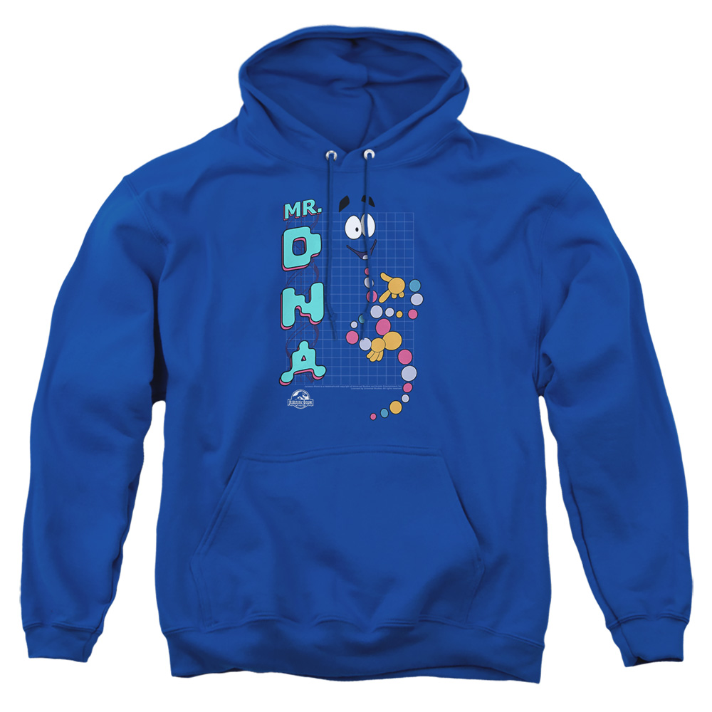 UNI1149-AFTH-2 Jurassic Park Mr DNA Adult Pullover Hoodie, Royal - Medium