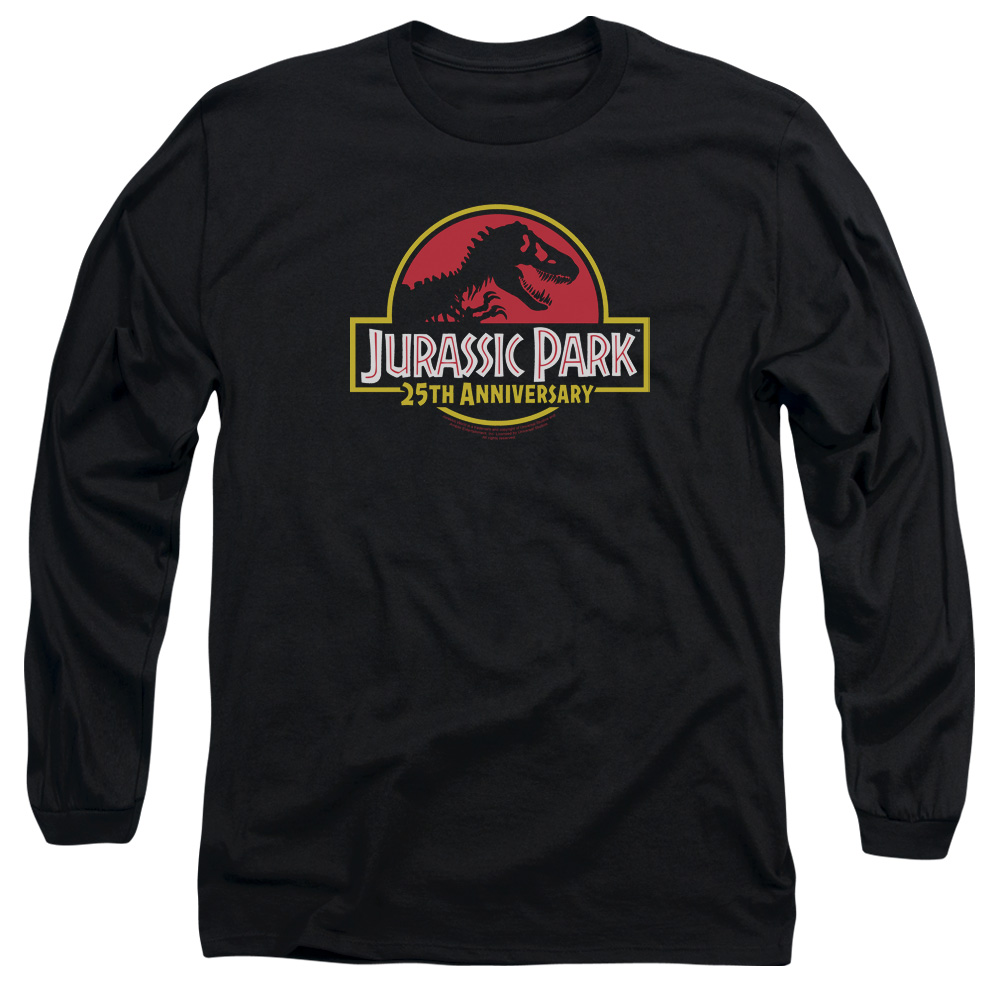 UNI1150-AL-6 Jurassic Park 25th Anniversary Logo Adult Long Sleeve T-Shirt, Black - 3X