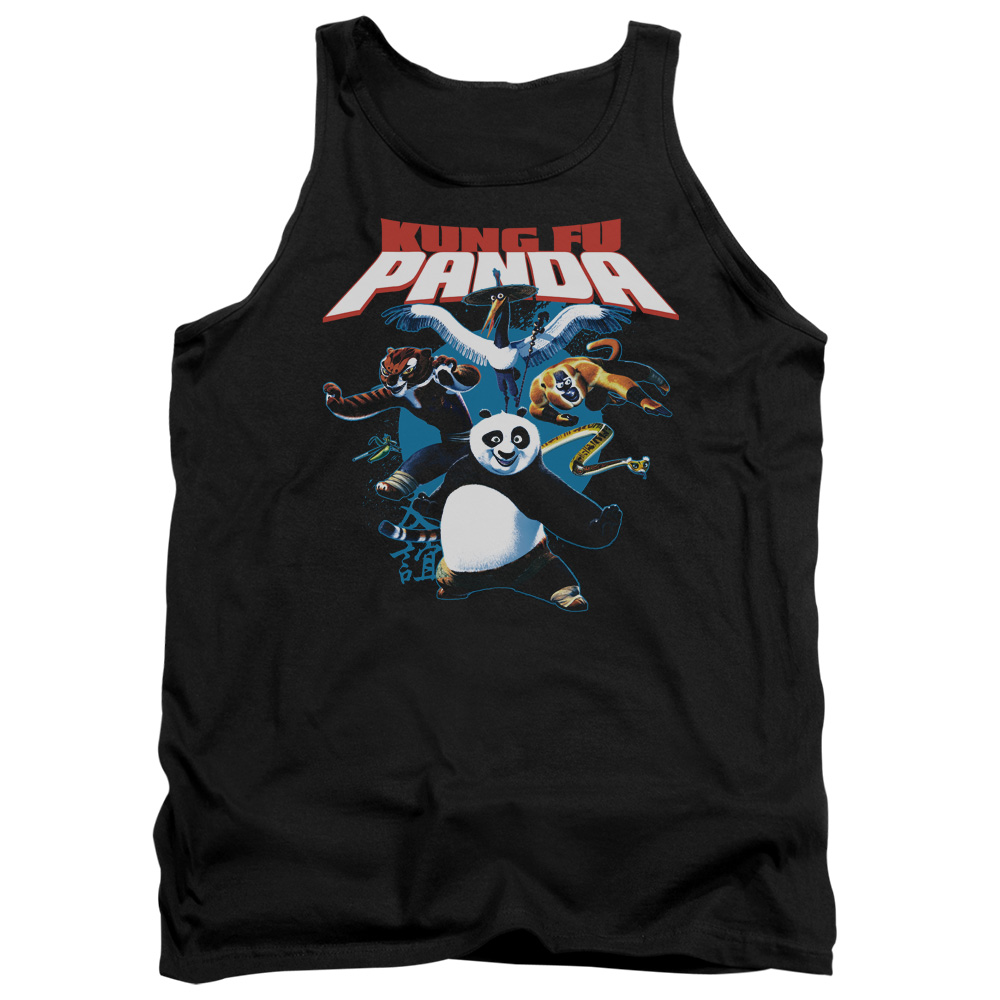 DRM191TK2 Kung Fu Panda Kung Fu Group Adult Tank Top44 Black  Medium
