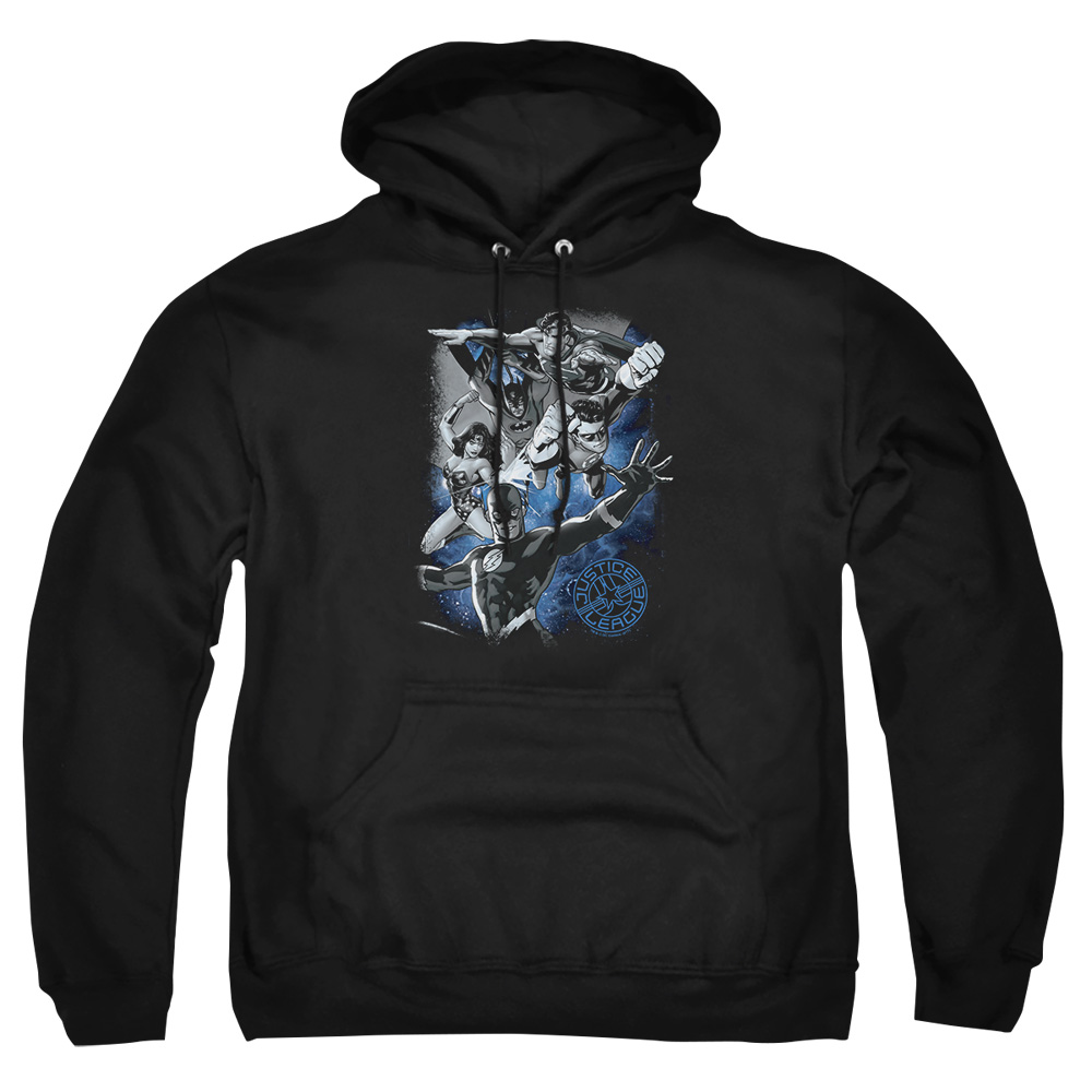 JLA139-AFTH-7 JLA Galactic Attack Nebula Adult Pullover Hoodie, Black - 4X