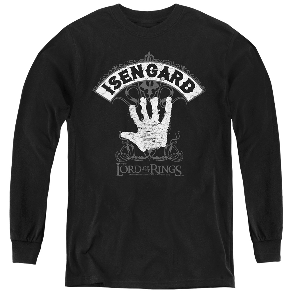 LOR1208-YL-3 Lord of The Rings Isengard Long Sleeve Youth T-Shirt, Black - Large