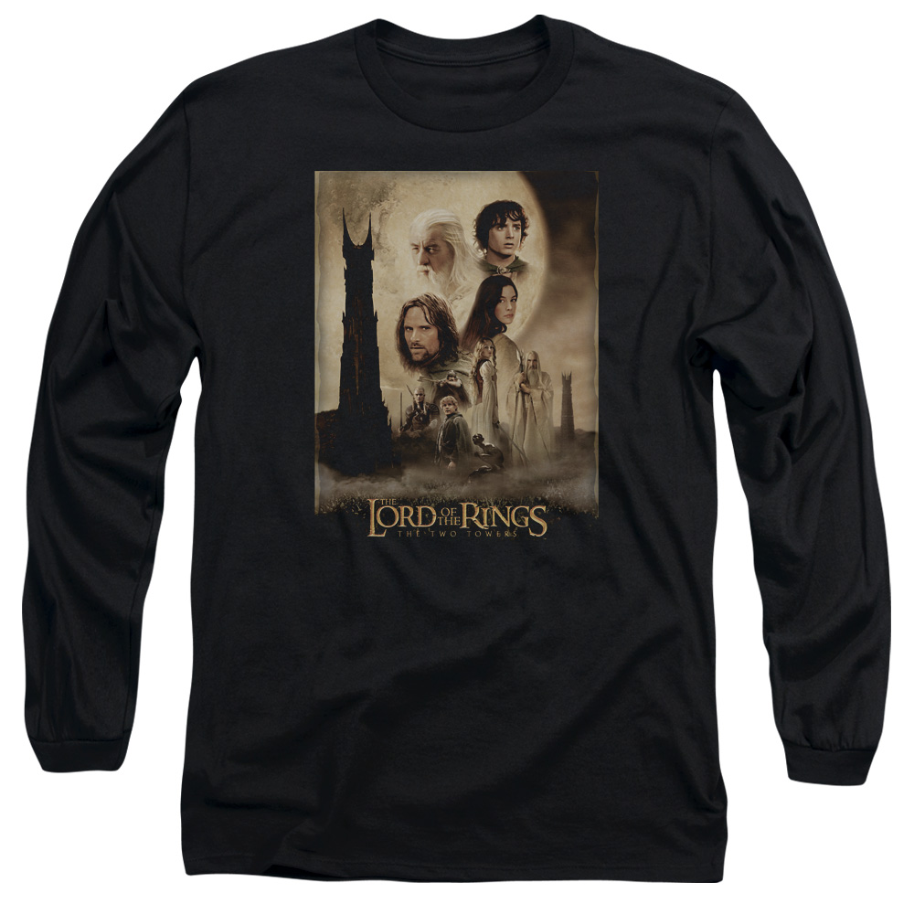 LOR2000-AL-6 Lord of The Rings Tt Poster Adult Long Sleeve T-Shirt, Black - 3X