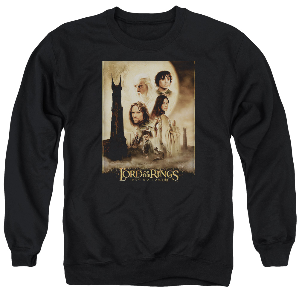 LOR2000-AS-1 Lord of The Rings Tt Poster Adult Crewneck Sweatshirt, Black - Small