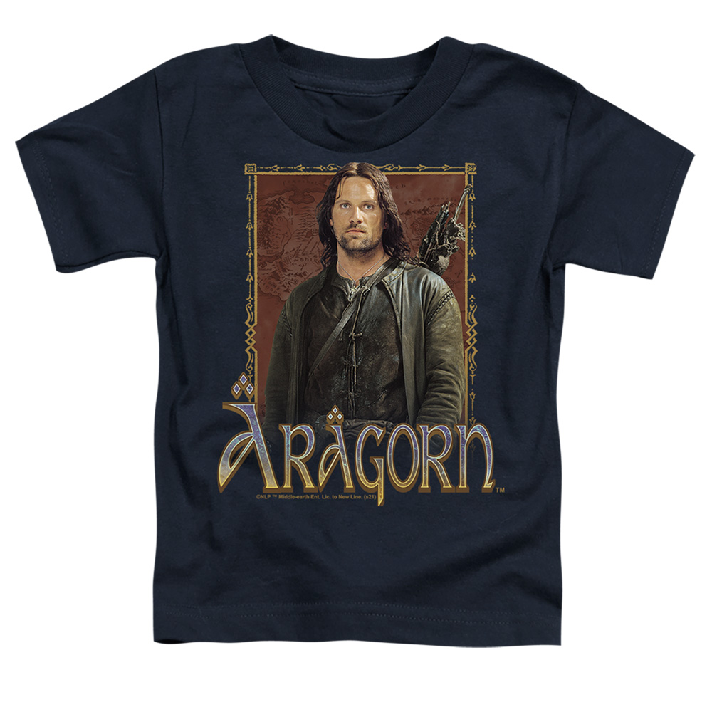 LOR2032-TT-1 Lord of The Rings Aragorn Toddler Short Sleeve T-Shirt, Navy - Small 2T