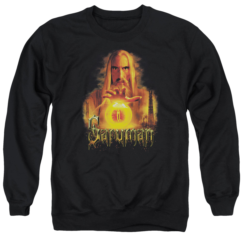 LOR2003-AS-2 Lord of The Rings Saruman Adult Crewneck Sweatshirt, Black - Medium