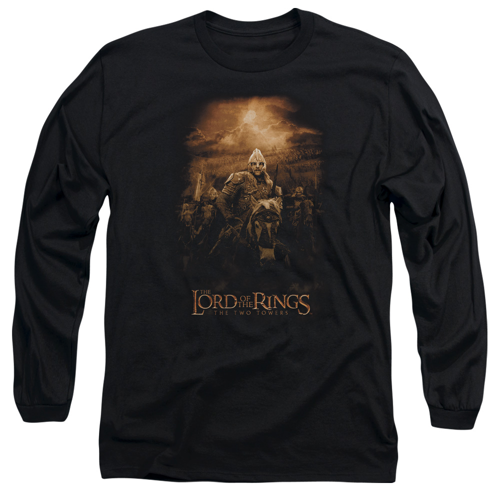 LOR2005-AL-6 Lord of The Rings Riders of Rohan Adult Long Sleeve T-Shirt, Black - 3X