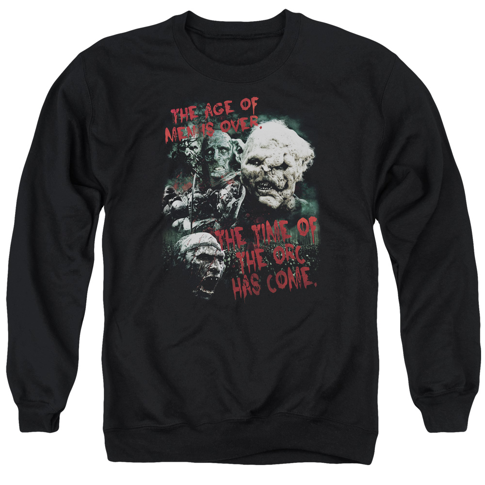 LOR3010-AS-6 Lord of The Rings Time of The Orc Adult Crewneck Sweatshirt, Black - 3X
